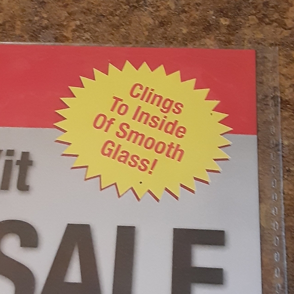 Cosco Static Cling 10" x 14" VEHICLE FOR SALE Sign Kit (Lot of 2) - New/Sealed - Picture 2 of 5
